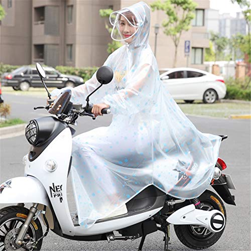 QINAIDI Impermeable para Bicicleta de Bicicleta para Adultos, Poncho de Lluvia con Capucha extendido, Gran Equipo de Lluvia para Scooter motorizado, Silla de Ruedas eléctrica, Bicicleta,4,XXL