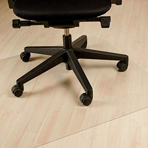 Relaxdays Protector Suelo, Alfombra Silla Oficina, Tapete Antideslizante para Parquet, PVC, 120 x 120 cm, Transparente