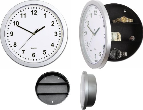 Reloj de pared con compartimento secreto | Diseño atemporal | Diámetro aprox. 25 cm | Escondite secreto | Caja fuerte | Objetos de valor | Caja fuerte oculta