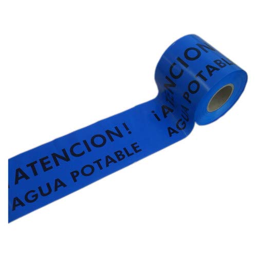 Rollo cinta señalizacion agua potable 15 cms x 200 mts