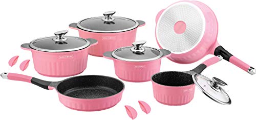 Royalty Line RL-T010 - Batería de cocina con revestimiento de mármol (10 piezas)