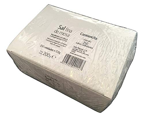 Sal fina de mesa en monodosis | 250 sobres de 0,8 g | PRODUCTOEXTRA