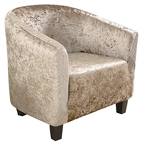 SearchI Funda de Sillón Chesterfield de Terciopelo,Cubre Sofá Elasticas de 1 Plaza,Fundas de Sillas con Brazos,Funda Protectora de Butaca para Dormitorio,Recepción,Contador(Color Champán,1 Pieza)