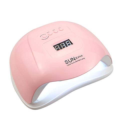 Secador de uñas Lámpara UV for uñas de manicura de uñas Secador de 180W LED de la lámpara Urge curado UV Gel Esmalte de uñas con el movimiento del sensor de la pantalla LCD ( Color : X PLUS PINK )