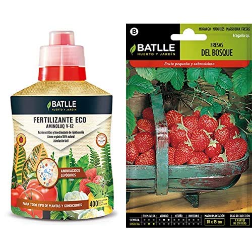 Semillas Batlle Abonos Ecológicos Fertilizante 400ml + Hortícolas Fresas del Bosque