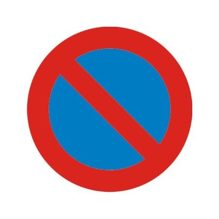 Señal metálica (Chapa plana económica) R-308 Prohibido aparcar 50 cm