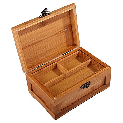 Senmubery Bambú ArtesaníA Princesa Coreana Caja de JoyeríA de Bambú Caja de Almacenamiento de JoyeríA de Madera Caja de ColeccióN Caja de Regalo Grande