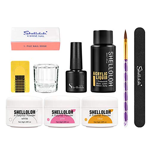 Shelloloh Salón de Belleza de Acrílico Manicura Kit Conjunto DIY Uñas Arte