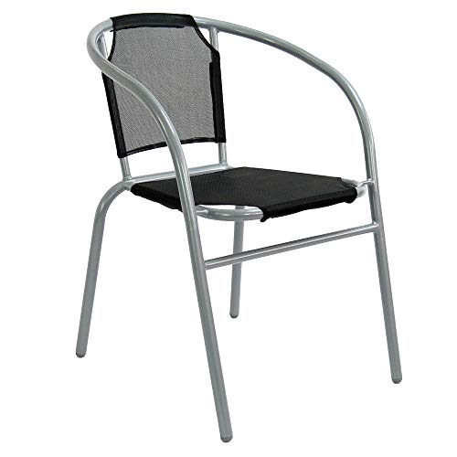 Silla apilable clásica Negra de Hierro de terraza Garden - LOLAhome