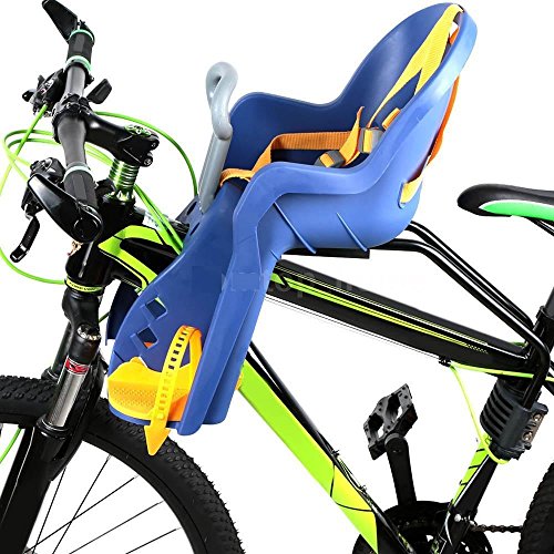 Silla Delantera Bebé Niños para Bicicleta, Asiento Delantero con Agarradero. (Azul/Amarillo)