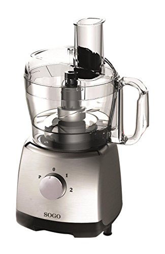 Sogo BAT-SS-5140 Mini robot de cocina, 400 W, 1.2 litros, Plástico, 2 Velocidades, Plata