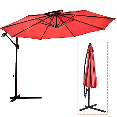 Sombrilla Parasol de para Terraza Jardín Patio Ajustable Protección Solar UV