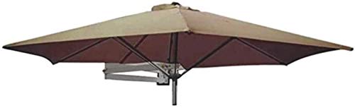 Sombrilla Parasol Jardin Parasol montado en la Pared del Patio del Paraguas con la Barra de Metal, Ronda sombrilla de jardín Balcón o terraza a Prueba de Viento (Color : Khaki, Size : 2.5m)