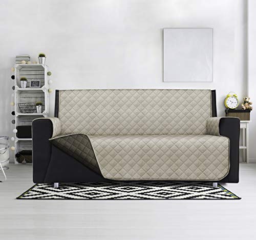 SOPHIE - Funda acolchada para sofá de 4 plazas, impermeable, reversible, modelo Lello (beige/Fango, sofá de 4 plazas, 340 x 180 cm)