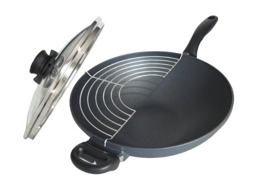 Swiss Diamond SD.61132 - Wok con tapa y rejilla (5 L, diámetro 32 cm)