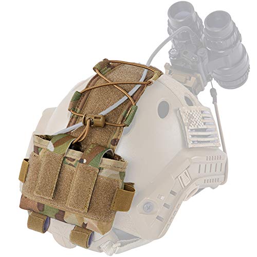 Tactical Helmet Battery Pouch, MK2 Fast Helmet NVG Battery Pack Case Contrapeso Bolsa Balance Weight Bag con Hook N Loop para Hunting Airsoft,MC