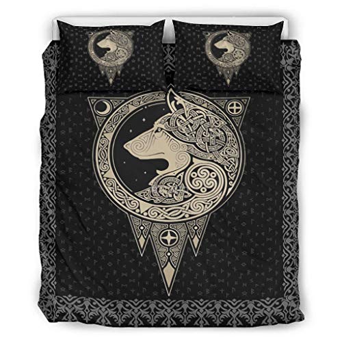 Tentenentent Juego de ropa de cama Viking Valknut y árbol de la vida, Hotel Luxury de lujo y fundas de almohada, color blanco 5 229 x 229 cm