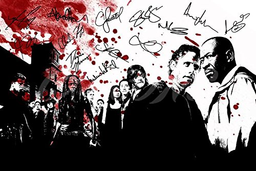 The Walking Dead fundido Sangre Art Foto firmada de Pre Póster N.O 4 12 x 8), color (A4)