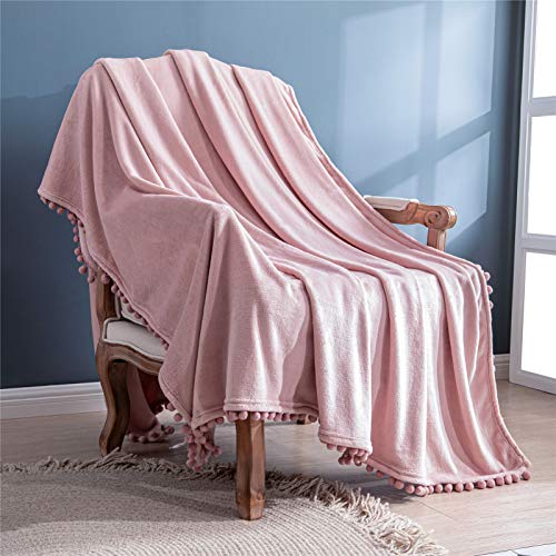 Topfinel Manta de Forro Polar de Edredón Sobrecama y Cubremanta Cálida Manta Infantil para Todas Las Estaciones en Microfibra Suave Rosa 130x150cm