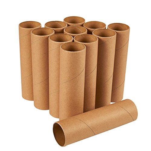 Tubos de cartón marrón para manualidades, rollo de papel de manualidades (4 x 15 cm, 12 unidades)