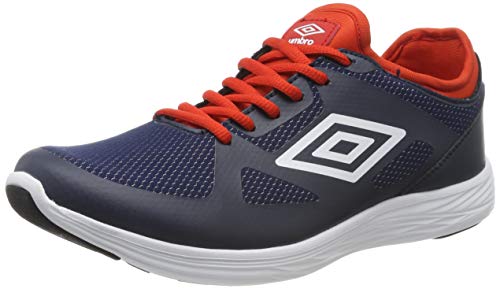 Umbro Velo Run, Zapatillas de Running para Hombre, Azul (Dark Navy/White/Shocking Orange FSU), 42 2/3 EU