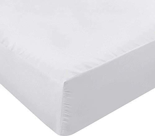 Utopia Bedding Sábana Bajera Ajustable - Bolsillo Profundo - Microfibra Cepillada - (Blanco, 135 x 190 cm)