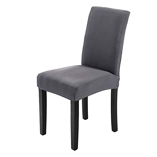 Veakii R Fundas para sillas Pack de 4 Fundas sillas Comedor, Lavable Comedor Asiento Cubre para el Comedor casero Modern Bouquet de la Boda, Hotel, Decor Restaurante（Gris）