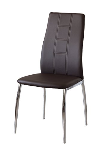 VIVACE Kansas Silla, Piel, Marrón, 44 x 47 x 99 cm, 6 Unidades