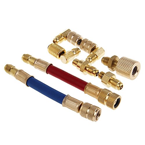 WeFoonLo Aire Acondicionado Refrigeración R134A R12 Convertir Adaptador Coche AC Conector Manguera Set Kit (adaptador)