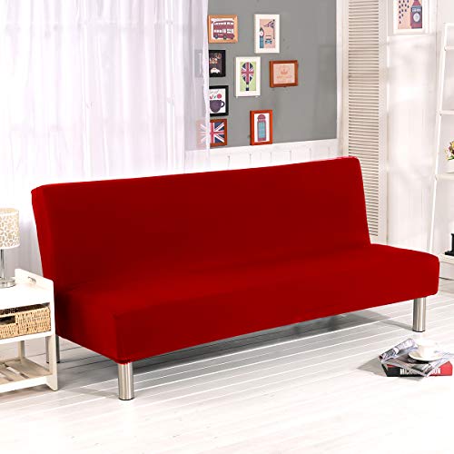 WINS Funda de sofá Cama 3 plazas Fundas Sofa Click clack sin Brazos Funda de sofá Cama Plegable elástica Fundas Clic clac Granate