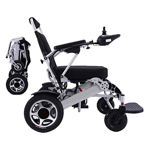 WISGING 2021 Silla de ruedas eléctrica portátil plegable ligera plegable Deluxe Potente motor dual Silla de ruedas compacta con ayuda de movilidad - Pesa solo 59 lbs con batería - Soporta 286 lbs