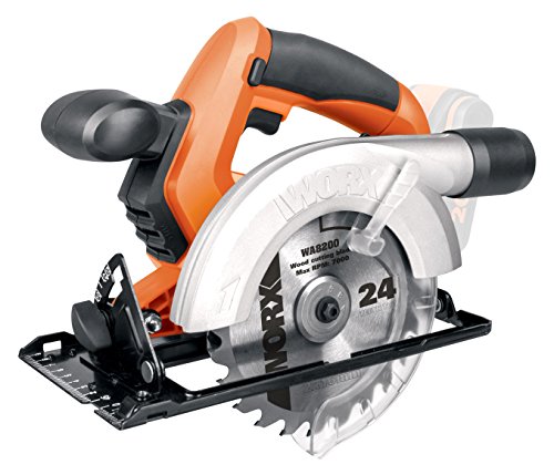 Worx wx529.9 20 V batería Sierra circular de mano, profundidad de corte 45 mm, diámetro de 150 mm Hojas, velocidad 3,000 U/min, 1 pieza, sin batería, cargador y accesorios, color naranja/negro