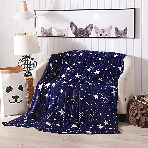 Wzz Manta De Colcha De Estrellas Brillantes Manta De Franela Súper Suave De Alta Densidad para El Sofá/Placas Portátiles para Cama/Coche,180 * 200CM