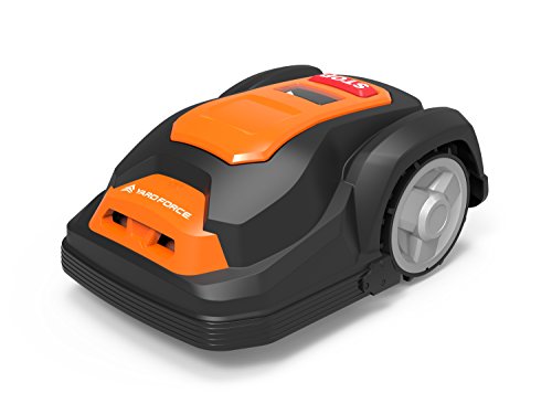 YARD FORCE SA600H Robot corta autopropulsado con cable para delimitar el perímetro, pantalla táctil y zona de recarga, para céspedes de hasta 600m² y 50% de desnivel, Schwarz Orange