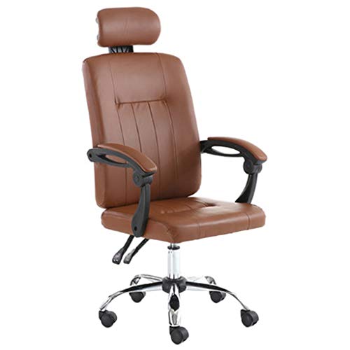 YCDJCS Silla de Oficina Silla de la computadora Conferencia de Piel de elevación Silla Muebles Regalo Silla giratoria Comfort E-Sports (Color : Brown, Size : 45 * 45 * 125cm)