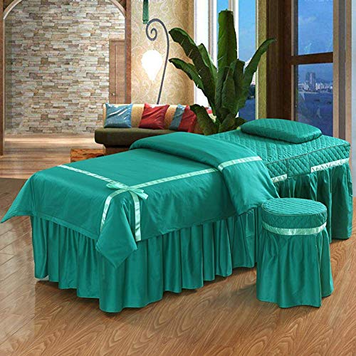 Zairmb 4 piezas Premium Juegos de sábanas para mesa de masaje Engrosado Funda para mesa de masaje Colcha para colchón de masaje Antiarrugas Antipilling Faldón de cama de belleza-70x190cm(28x75inch) F1