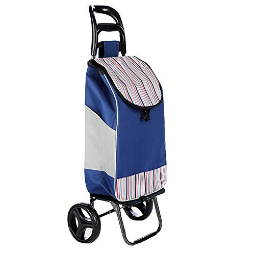 ZHAOHUI Carrito De La Compra La Rueda Plegable del Cojín del Paño De Oxford del Marco De Acero Plegable, Puede Llevar 35 Kilogramos, 5 Colores (Color : Blue)