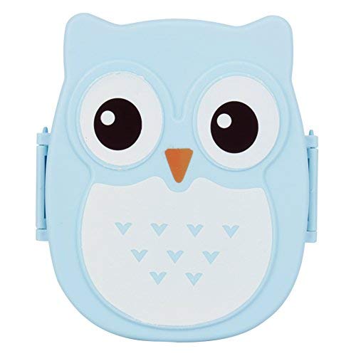 ZJchao Fiambrera Niños Cartoon Buho Bento Portátil Lunch Box Picnic Contenedor 1050 ml (Azul)