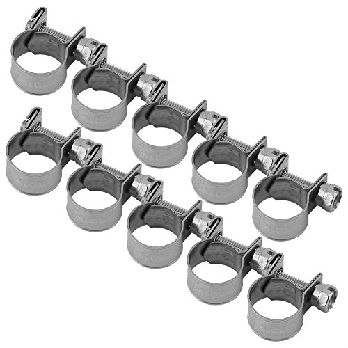 10 unids/set abrazaderas de manguera de acero inoxidable resistente T-Bolt Mini línea de combustible Clips de tubería de 6 mm-20 mm Tamaño opcional para fontanería (11-13 mm)