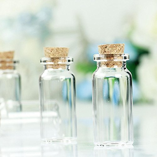 10Pcs Mini 22*50mm Empty Clear Glass Wishing Bottles Vials With Cork 10ml by GAOHOU