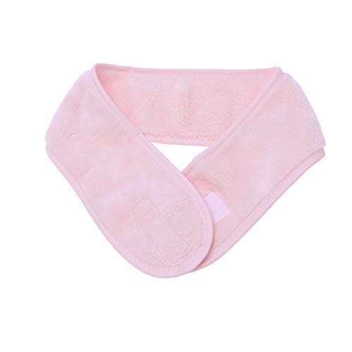 1PC Spa Facial Diadema Maquillaje Wrap Head Cloth Diadema Toalla elástica con cinta mágica para deportes Yoga Limpieza facial Rosado