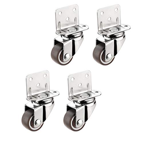 4 ruedas giratorias, ruedas para muebles, Tipo L Rueda Universal, for Cuna Flor Cama de pie Silla Mesa,Goma suave TPE, silenciosa, resistente al desgaste, protege el piso(1.25 inch)