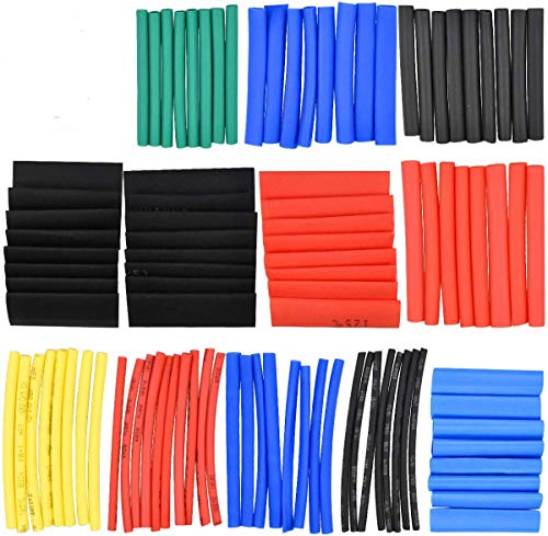 560PCS Termoretractil Tubo, 2: 1 Poliolefina Funda Termoretractil, Tubos Termorretráctiles para Conectores Electricos,Cables Eléctricos, Línea Datos, Protección Cables (Rojo,Negro,Azul,Verde,Amarillo)