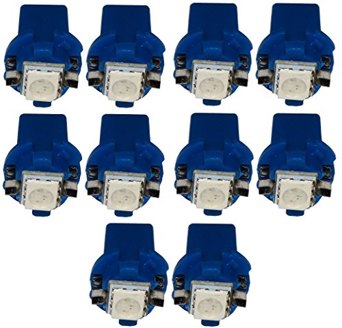 AERZETIX: 10 x Bombillas T5 12V LED SMD para salpicadero Luz azul