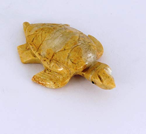 Agata Mineral Import Tortuga - Tallado en Jaspe Paisaje/Animal en Piedras Semi Preciosas - Dimensiones Aproximadas: 50 gr - 6 cm Altura & 4 x 4 cm Anchura