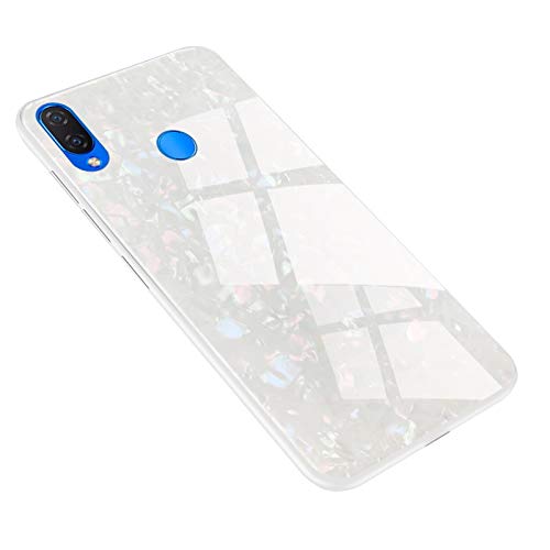 AIsoar Funda para Huawei P30 Lite Carcasa + Cristal Templado Carcasa Trasera + Ultra Thin Slim Transparente TPU Silicona Suave Modelo Carcasa Antigolpes Antiarañazos Brillante Shell Rojo (White)