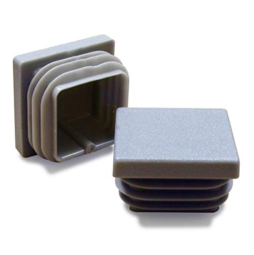 Ajile Contera Interior Estriada Pie de Muebles para Tubo Cuadrado Conteras para Protección de Plastico GRIS Para Tubo 20x20 mm - 16 Unidades - EPC320x16-FBA