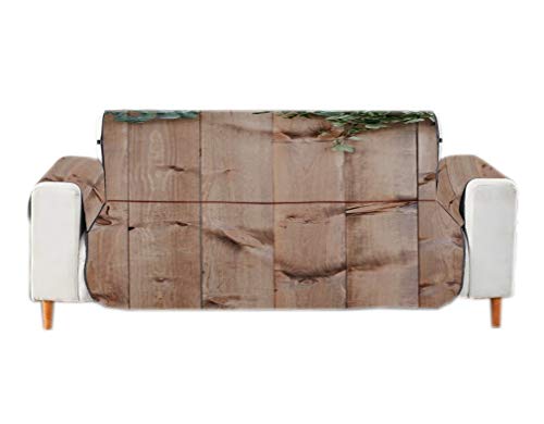 A.Monamour Fundas Decorativas para Sofás Jardín Valla De Madera Tablones De Madera Textura del Fondo Terciopelo Fundas de Sillón Sofá Protector Funda de Sofá 1 Plaza 2 Plazas 3 Plazas