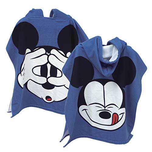 ARDITEX WD12952 Poncho de Microfibra con Capucha de 55X55cm de Disney-Mickey