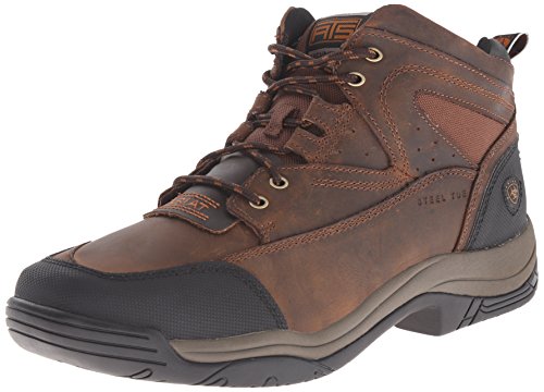 Ariat Men's Terrain Wide Square Toe Steel Toe Work Boot, Distressed Brown, 7 D US